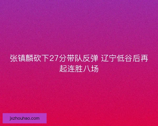 张镇麟砍下27分带队反弹 辽宁低谷后再起连胜八场